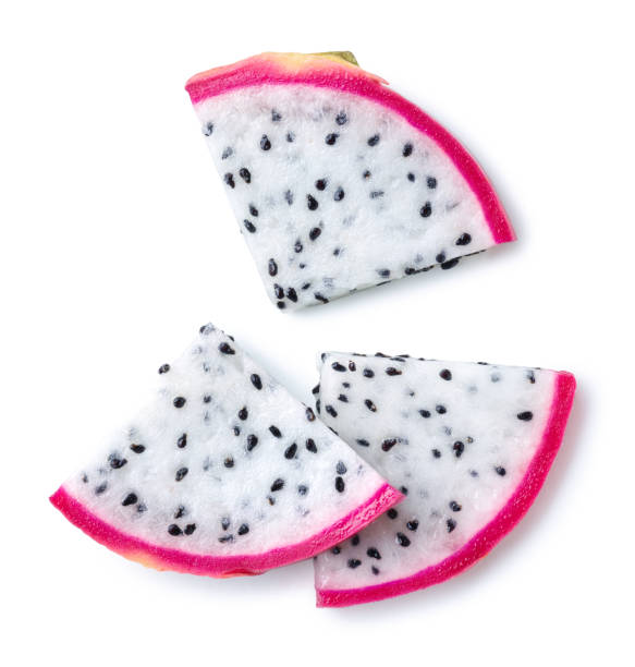 Slices of fresh dragon fruit or pitahaya (pitaya)