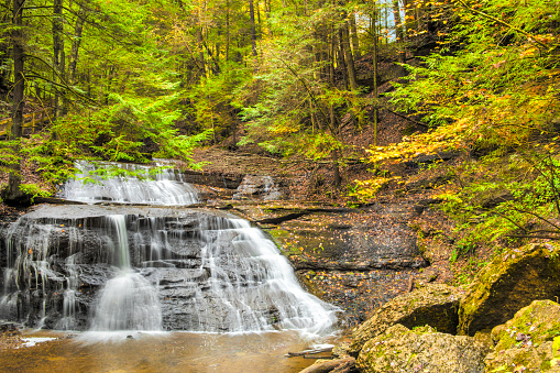 Hell's Hallow water fall at McConnell's Mills State Park in Western Pennsylvania, USA.