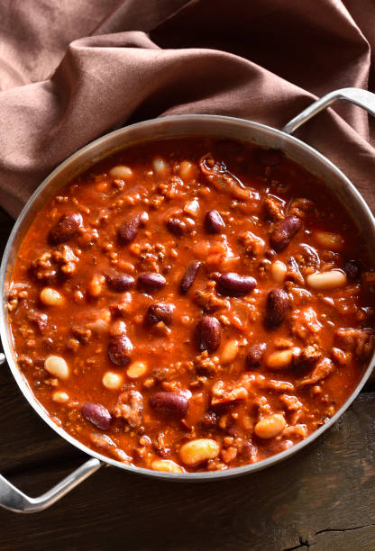 istock Stewed beans with ground beef, jalapeno pepper and bacon 1348943186