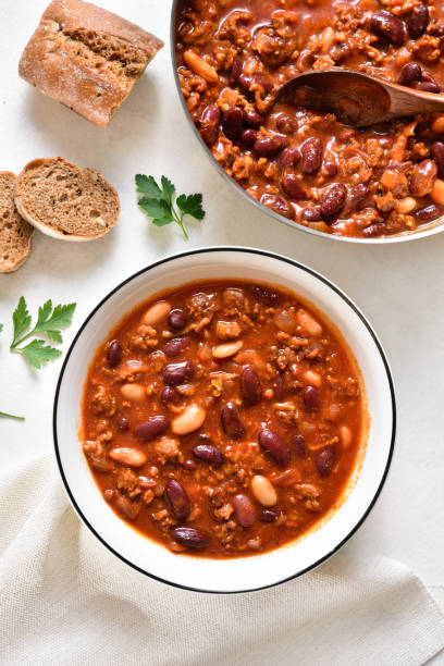 istock Stewed beans with ground beef, jalapeno pepper and bacon 1348943214