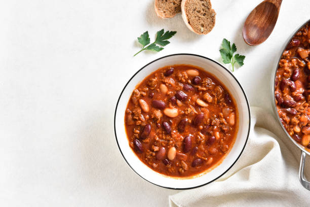 istock Stewed beans with ground beef, jalapeno pepper and bacon 1348943231
