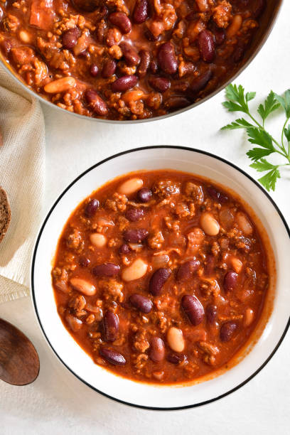 istock Stewed beans with ground beef, jalapeno pepper and bacon 1348943239