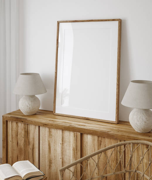 istock Mockup frame close up in living room interior background 1348943768