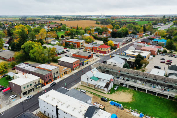 istock Aerial scene of Arthur, Ontario, Canada in fall 1348953542