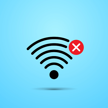 Wifi signal problem icon illustration