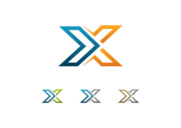 x letter logo icon vektor - buchstabe x stock-grafiken, -clipart, -cartoons und -symbole
