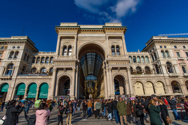 Galleria Vittorio Emanuele II in Milan, Italy's oldest shopping mall stock photo
