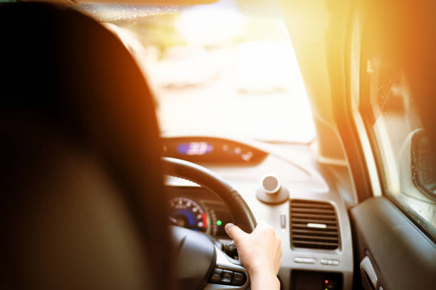 istock Safe drive, speed control and security distance on the road, driving safely, motion blurred 1348963156