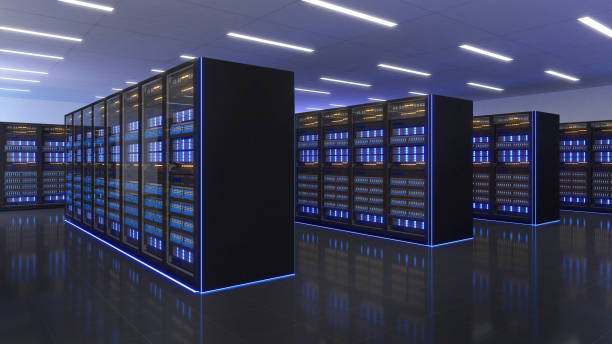 istock Shot of Data Center With Multiple Rows of Fully Operational Server Racks. Modern Telecommunications, Artificial Intelligence,large server area 1348973509