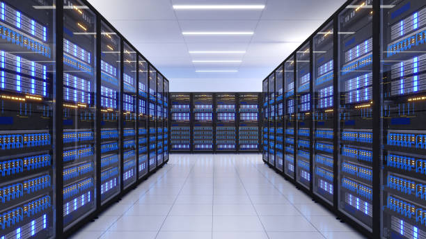 istock Shot of Data Center With Multiple Rows of Fully Operational Server Racks. Modern Telecommunications, Artificial Intelligence,large server area 1348973515
