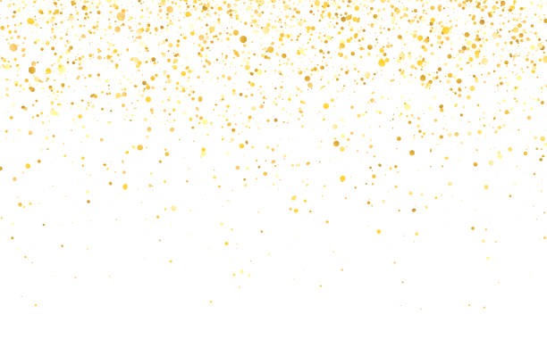 illustrations, cliparts, dessins animés et icônes de l’or scintille de confettis de vacances brillants sur fond blanc. vecteur - paillettes