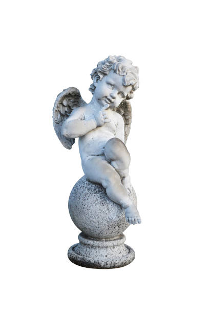 istock Angel figurine isolated on white background 1348973669