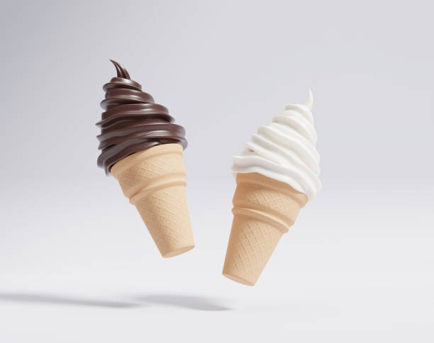 istock Chocolate and vanilla soft cone ice cream 1348974404