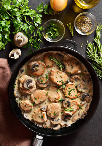 istock Pork medallions with mushroom gravy 1348976413