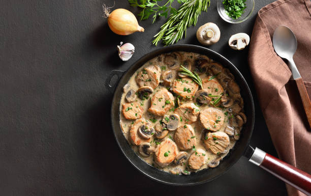 istock Pork medallions with mushroom gravy 1348976415