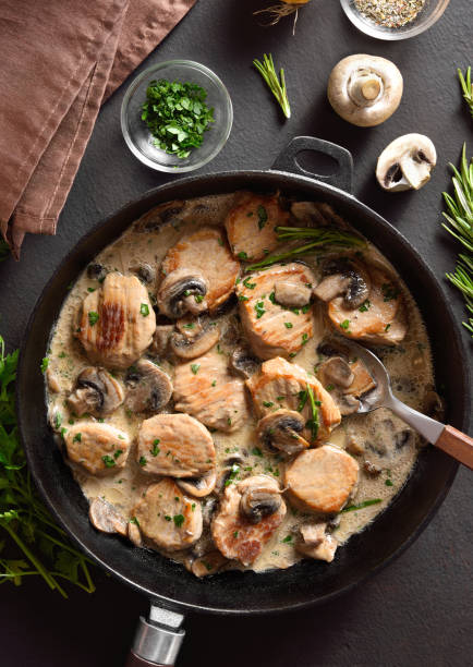 istock Pork medallions with mushroom gravy 1348976423