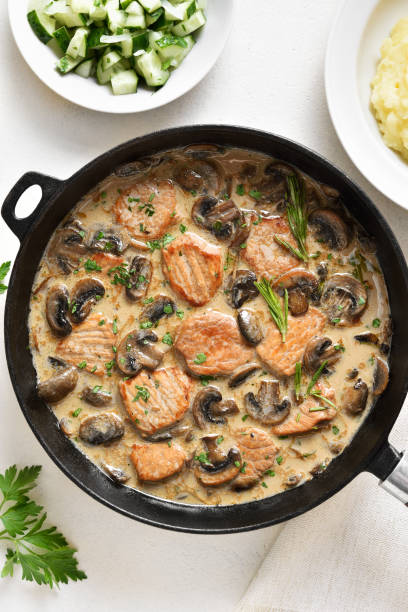 istock Pork medallions with mushroom gravy 1348976448