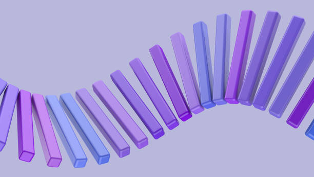 istock Blue and purple glossy blocks. Abstract illustration, 3d render. 1348977049