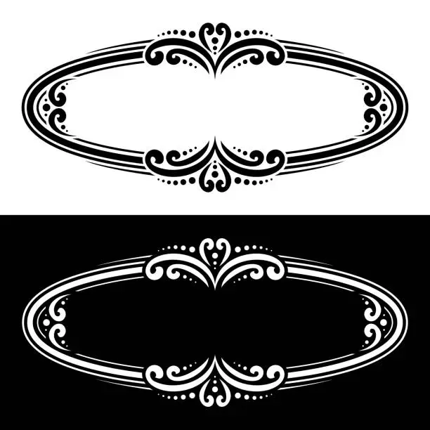 Vector illustration of Vector oval decorative Frames