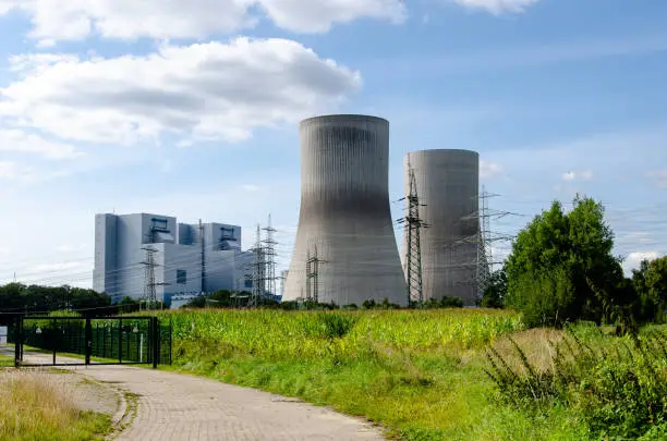 RWE Power, Westfalen power plant, former nuclear power plant THTR Hamm, coal power plant Baustelle, Hamm, Ruhrgebiet, North Rhine-Westpha