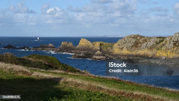 Panoramic View Of A Cape In French Brittany Stock Photo - Download Image Now - Blue, Brittany - France, Building Exterior