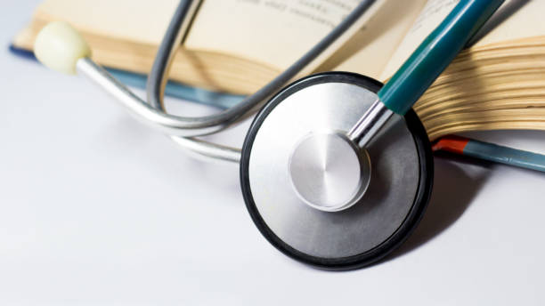 istock Stethoscope and textbook, medical education 1348984656
