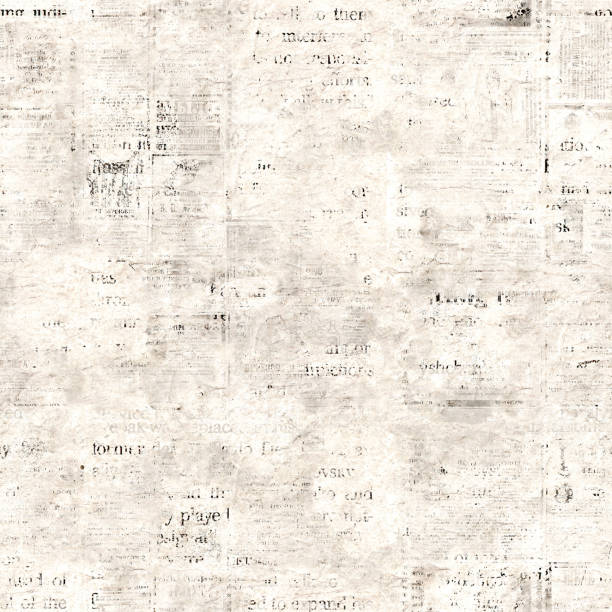 istock Newspaper seamless pattern with old vintage unreadable paper texture background 1348984754