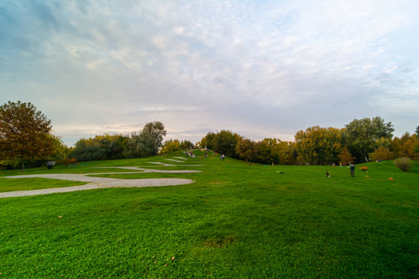 istock Park with alleys and hills 1348987536