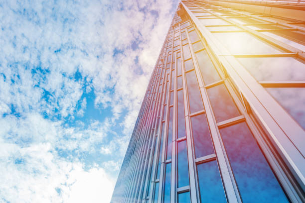 istock Architecture details Modern Building Glass facade Business background 1348990123