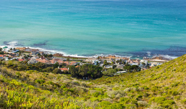 istock Elevated panoramic view of St James coastal retirement town in False Bay 1349008191