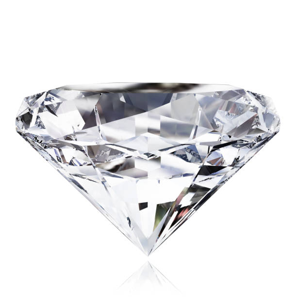 istock Multicolored transparent crystal on dark background. 3D illustration 1349008608