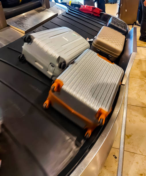 istock Baggage handling, luggage belt on an airfield 1349009471