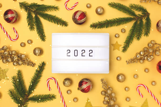 istock Lightbox with 2022 numbers. New Year decorations. 1349012495