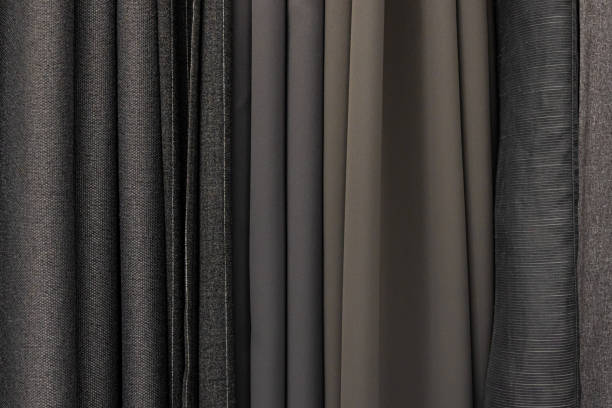 istock Set of grey dense fabrics of uniform texture. 1349013703