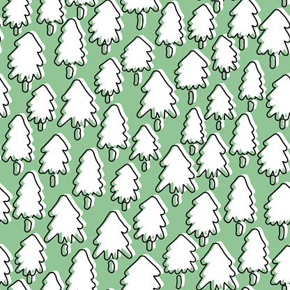 Fir Tree Forest Seamless Repeat Pattern Stock Illustration - Download ...
