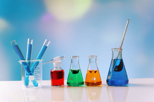 istock Lab test. Scientific experiment.Chemistry experiment concept in science laboratory , science flasks of different sizes contain different chemicals.Laboratory equipment, glass flasks, pipettes. 1349016969
