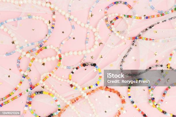 Necklaces And Bracelets Made From Colorful Beads And Pearls Stock Photo - Download Image Now