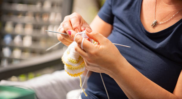 istock Senior women knitting 1349023656