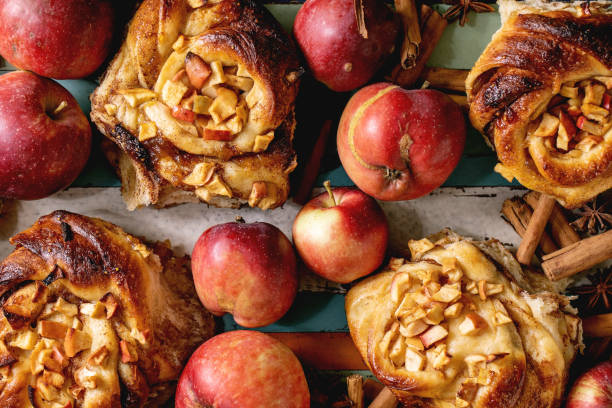 istock Sweet apple cinnamon buns. Traditional home bakery 1349023698