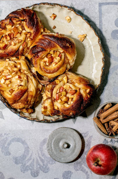 istock Sweet apple cinnamon buns. Traditional home bakery 1349023707