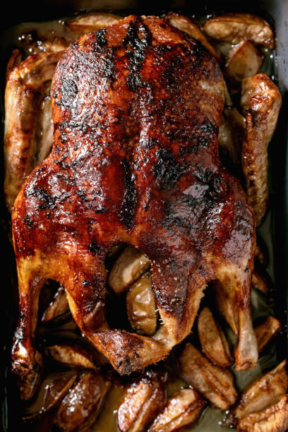 istock Classic dish roasted glazed duck with apples 1349023723
