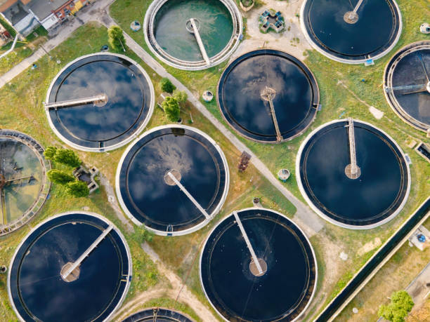 istock Water treatment facilities. Sewage treatment plant. 1349023928