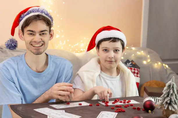 Christmas. Portrait of two guys. . winter holidays and people concept. Merry Christmas and Happy Holidays.