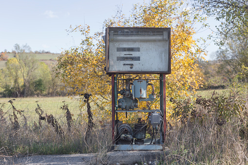 TANGSHAN - NOVEMBER 4: The abandoned large asynchronous motor in the Qixin cement plant on november 4, 2013, tangshan city, hebei province, China.