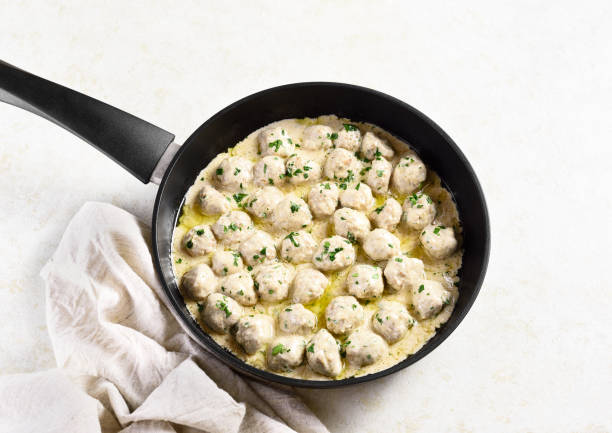 istock Swedish meatballs with creamy white sauce 1349041102