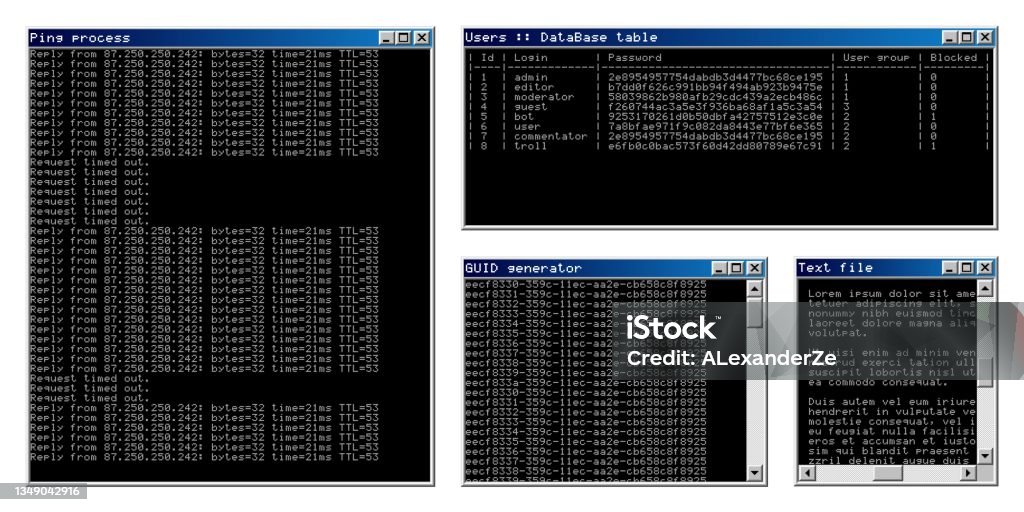 Retro Os User Interface Vintage Computer Software Text Command Terminal ...