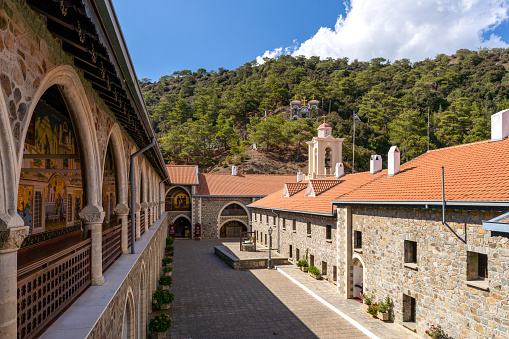 Kykkos Monastery located on the Troodos mountain range in Cyprus