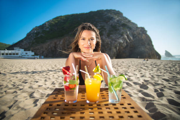 istock Young woman with bright cocktails 1349057469
