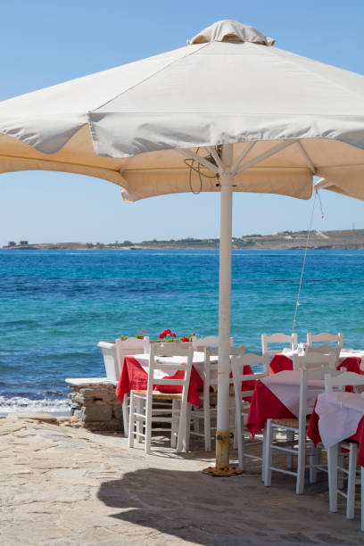 istock Tables and Chairs in Restaurant, Naxos, Greece 1349059152