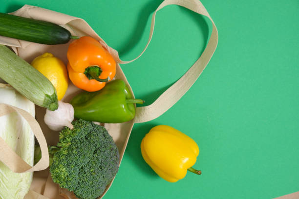 istock vegetables in a fabric eco bag on a green background top view 1349061937